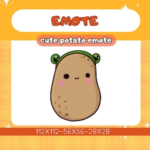 Twitch Emote Potato, Funny, Potato Emote, Twitch Emote, For Streamers- Instant Download/Ready to Use (transparent) ,Twitch-Digital Download