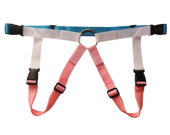 Harnais avec sangle drapeau Trans Pride - Adapté et réglable