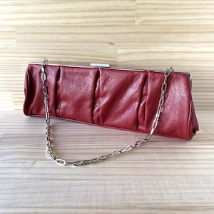 Red Clutch Faux Leather Evening Bag