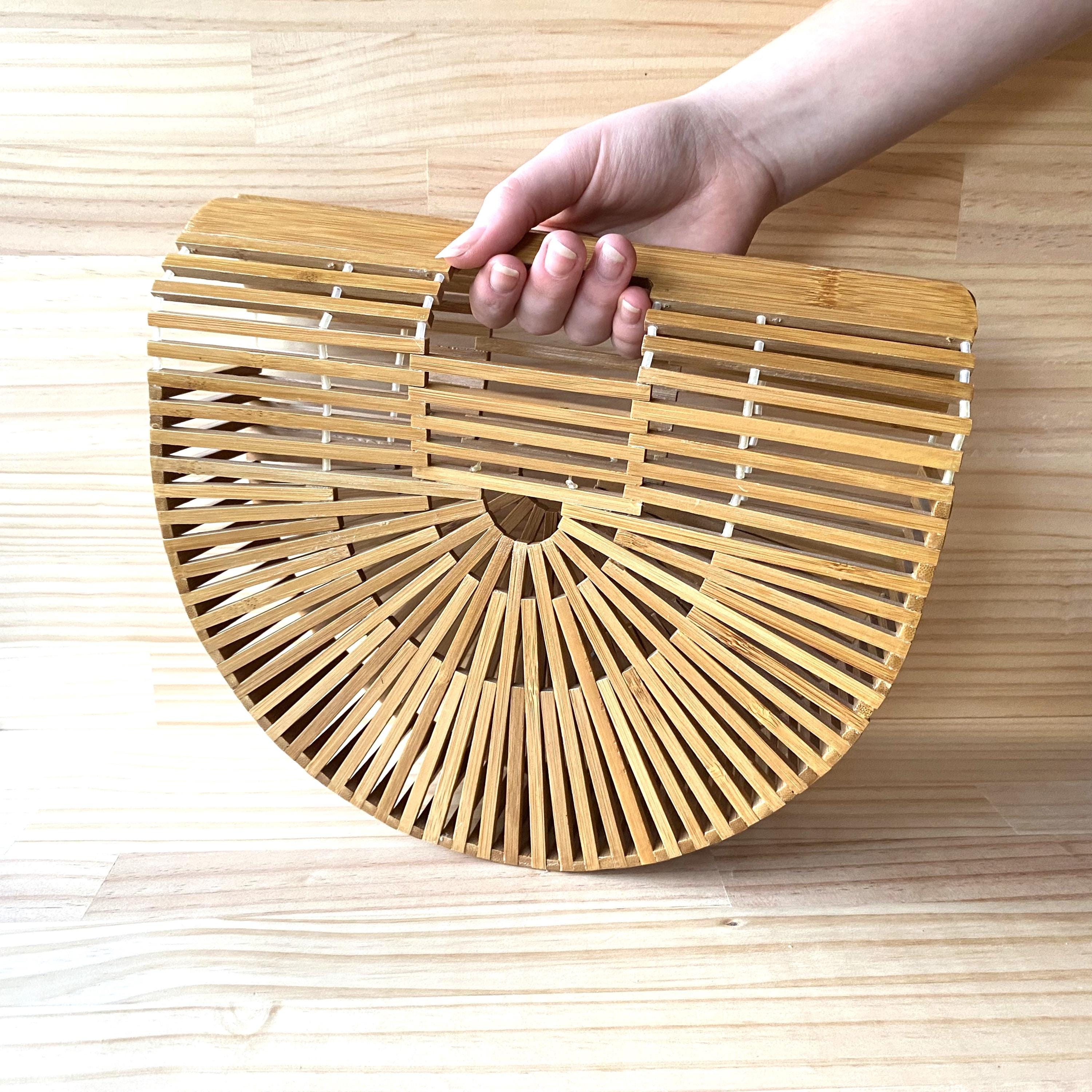 Vintage Half Moon Bamboo Handbag