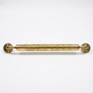 Engraved Brass Towel Bar Handmade | Moroccan Engraved Brass Towel Holder, Chiseled Cylindrical Bar, Bathroom Towel Rail, Moroccan Craftsmanship