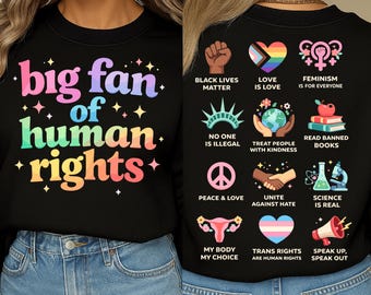 Großer Fan der menschliche Rechte SVG, Gleichheit Png, menschliche Rechte Png, Geschenk für soziale Gerechtigkeit für Aktivistin, Anti Trump svg, Regenbogen LGBT Png