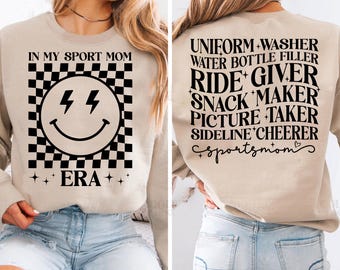 Sports Mom SVG PNG, Sports Mom svg file shirt, In my Sports Mom Era svg, Game Day Svg, Sports Mom Svg Football Baseball Soccer