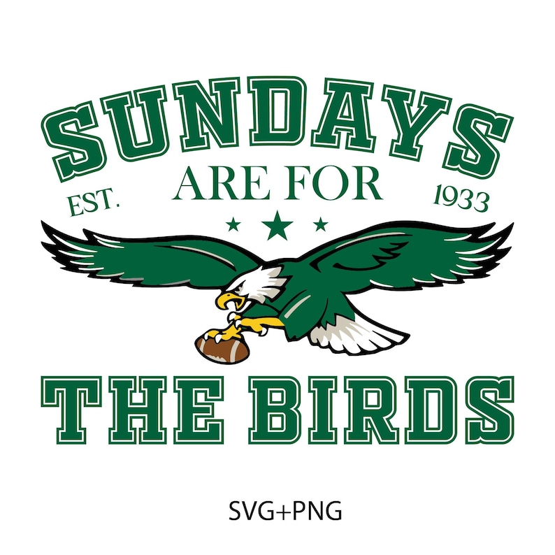 Philadelphia Football SVG PNG, Söndagar är för fåglarna, Bird Gang Football Sunday, Philadelphia Eagles PNG, Philadelphia Eagles bild 1