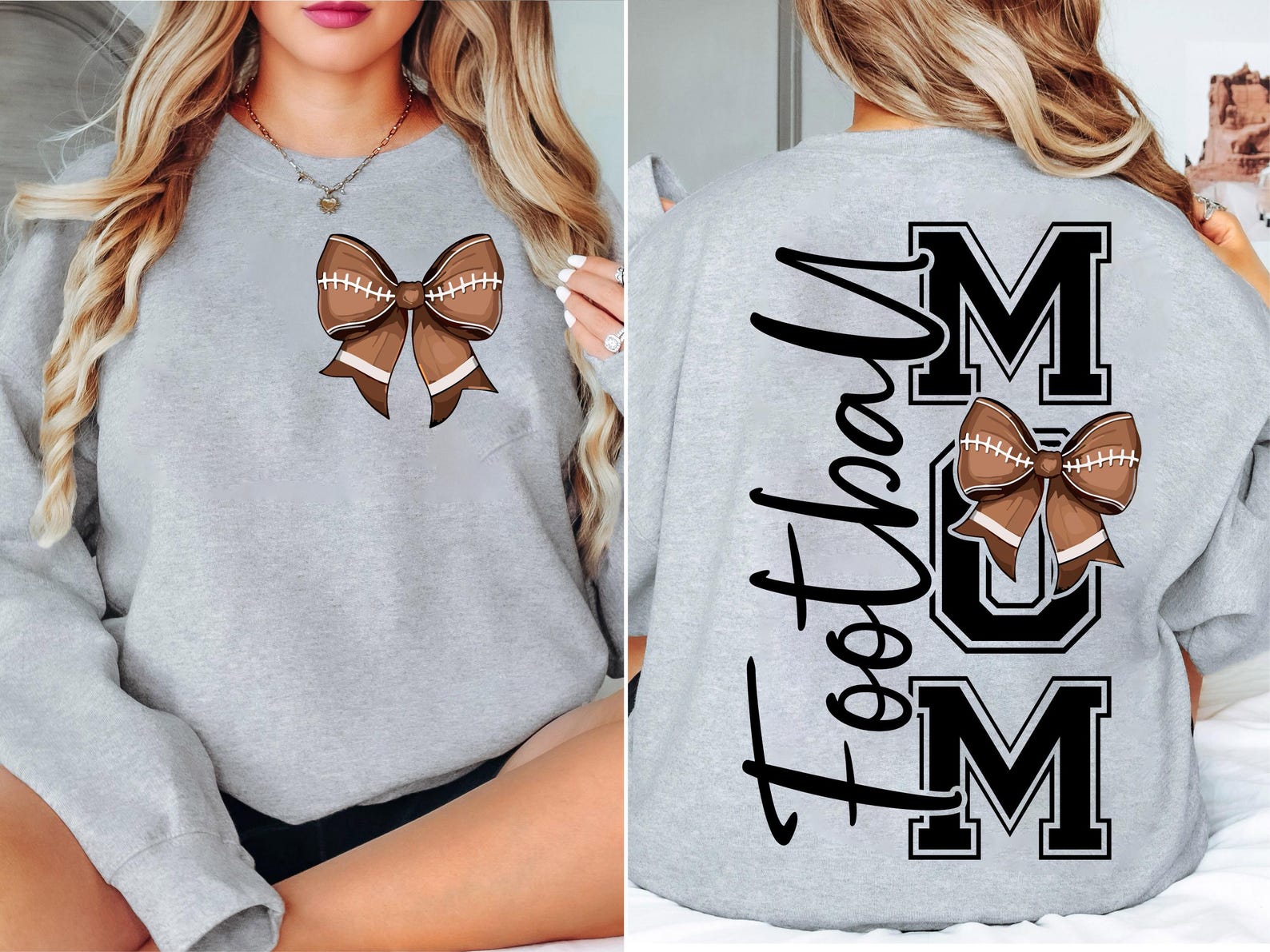 Football Mom SVG PNG, Coquette Bow Football Mom Png Game Day Vibes Svg ...