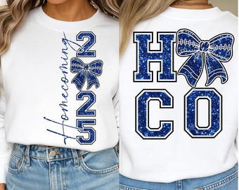 Hoco 2025 PNG, Homecoming 2025 Blauer Glitzer PNG, Homecoming PNG, Hoco PNG, Homecoming Football High School PNG, Homecoming-Shirt
