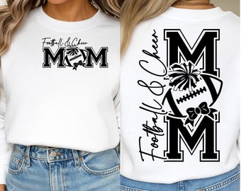 Football And Cheer Mom SVG PNG,  Cheer Mom svg, Football Mom svg,Football women shirt, Cheer Mom Svg, Football Shirt Svg, Game Day