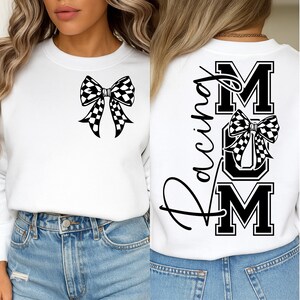 Racing Mom SVG PNG Checkered Bow flag Svg , Race Day Vibes Svg , Race Season Svg ,Race Day Shirt Svg Racing Svg Cut File Cricut Sublimation