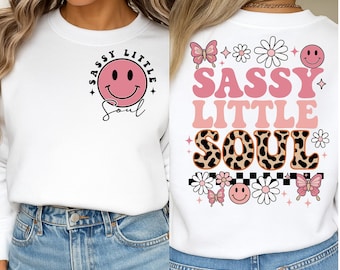 Sassy Little Soul SVG PNG, Camisa de mujer Sassy, Diseño PNG de sublimación de Little Soul, Diseños PNG de niñas, Sublimación PNG de niñas, Archivo PNG de niños pequeños