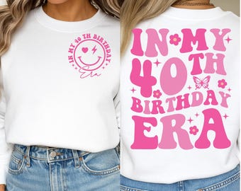 Birthday Girl SVG PNG, 1985 ,Chapter 40 Svg, 40th Birthday Shirt Svg, Front + Back Pink Design, Cricut, Silhouette, Sublimation, DTF