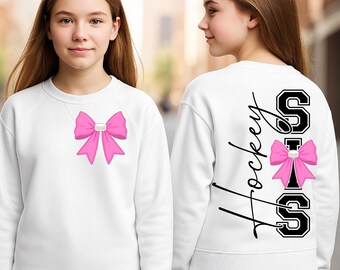 Hockey Schwester SVG PNG, Kokette Schleife Hockey Schwester PNG Spieltag Vibes svg, Hockey Schwester Shirt, Hockey-Shirt Png herunterladen