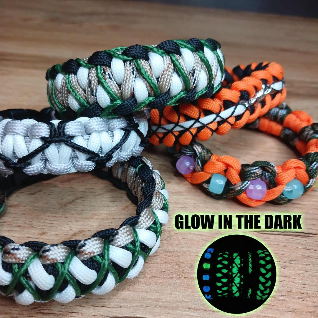 Glow in the Dark Macrame Bracelet, Paracord Bracelet for Men, Handmade ...