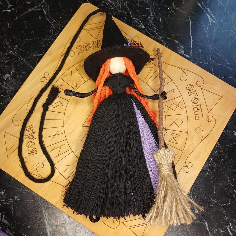 Norse Pagan Viking Gifts, Whimsigoth Decor Kitchen Witch Doll & Yule Decor Morgana