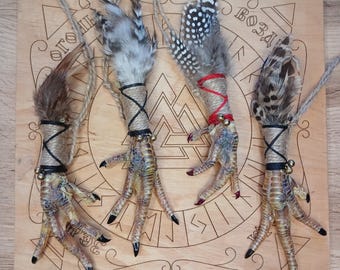 Home Protection Ward, Authentic Voodoo Chicken Foot Amulet for Pagan Altar & Macabre Decor