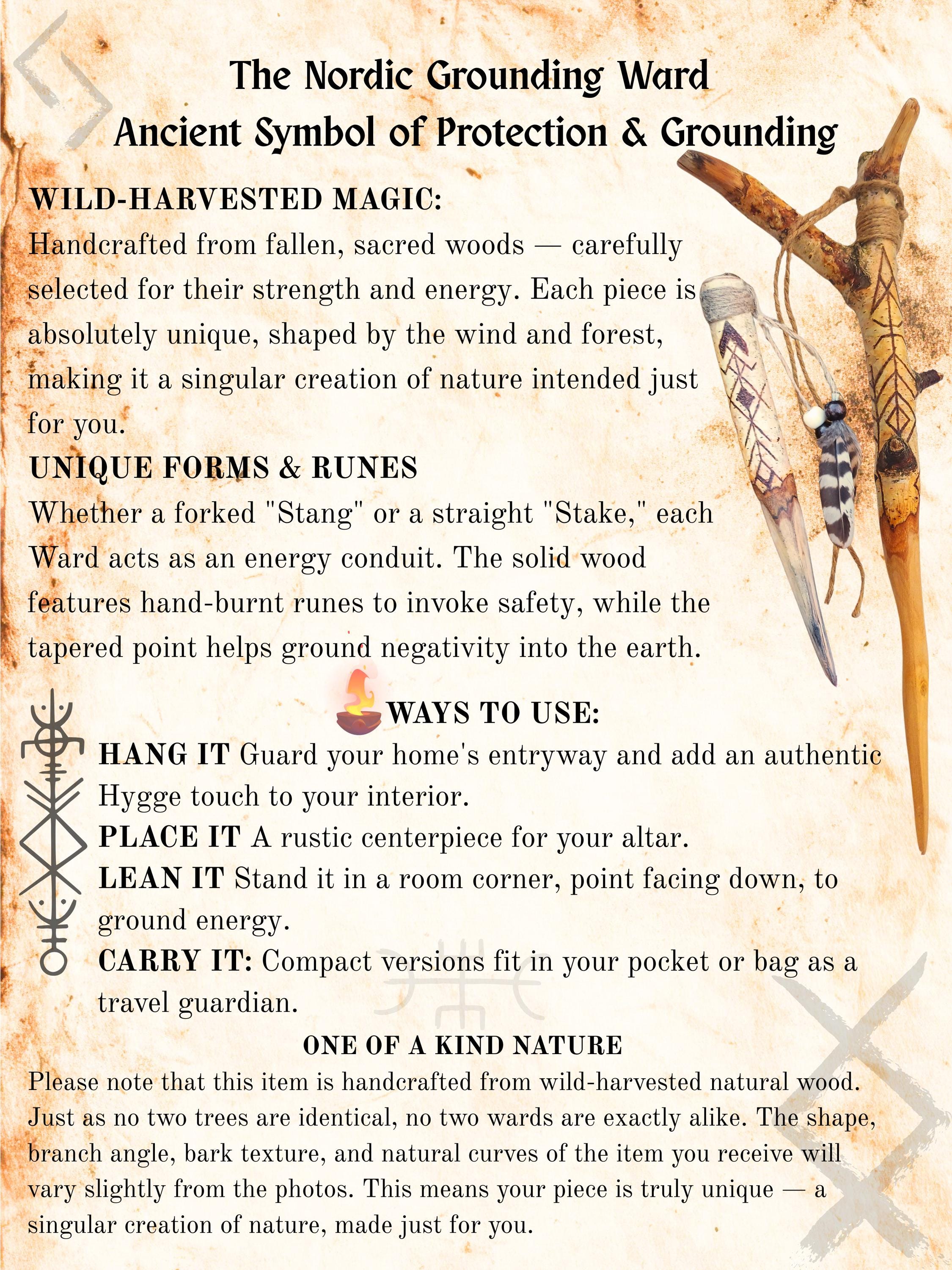 Seidr Ritual Nordic Birch Ward, Protection Ritual Included, Runic Altar Tool, Seidr ...