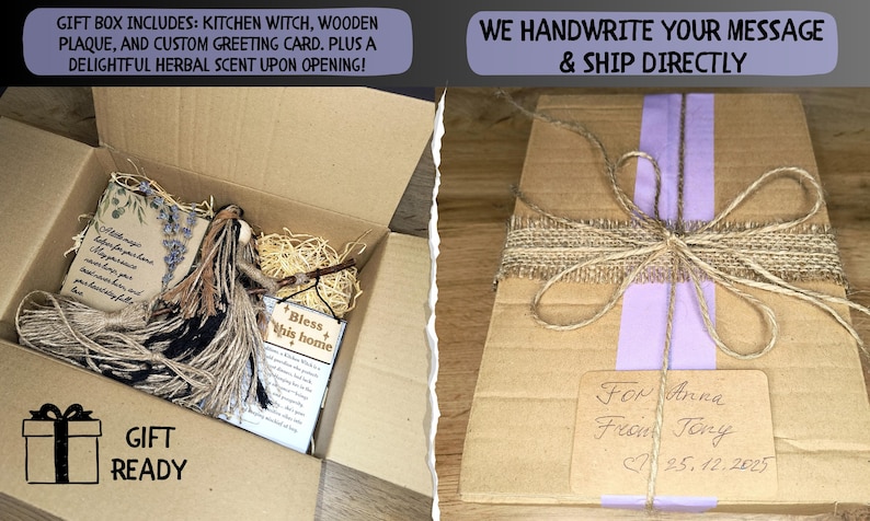 Norse Pagan Viking Gifts, Whimsigoth Decor Kitchen Witch Doll & Yule Decor Astrid Ready GiftBox