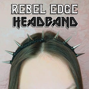 Paracord Nieten-Stirnband mit silbernen Spikes, geflochtener Spike-Haarreif, verstellbare Punk-Krone für Gothic, Metalhead und Cyberpunk