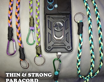 Aangepast paracord-telefoonkoord – Glow in the Dark-veiligheidsriem voor kinderen en volwassenen, dun en sterk schouderkoord voor mobiele telefoon of tas