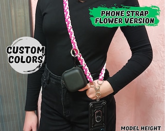 Aangepaste paracord-telefoonriem: schouderkoord met fonkelende karabijnhaak