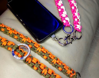Op bloemen geïnspireerd telefoonkoordje – op maat geweven schouderriem voor dames en school