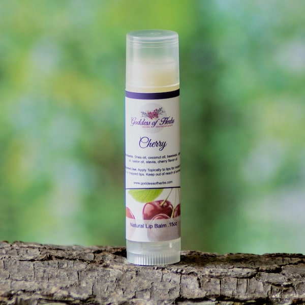 Cherry Lip balm, .15 oz, natural lip balm, chapped lips, healing lip balm, chapped lip remedy, best lip balm