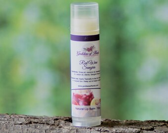 Red Wine Sangria Lip balm, .15 oz natural lip balm, chapped lips, healing lip balm, chapped lip remedy, best lip balm