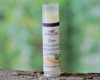 Ginger Lip balm, .15 oz, natural lip balm, lip moisturizer, lip product, lip care