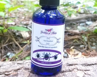 Tick Repellent, 4 oz, All Natural, Cedarwood, Cinnamon, natural tick spray, natural tick deterrent, natural tick repellent, Goddess of Herbs