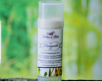 Honeysuckle Deodorant 2 oz. natural deodorant, skin care, non toxic, no toxins, no chemicals, underarm care, goddess of herbs