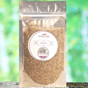 Casca de limão, 1 Oz de erva seca, ervas mágicas, ervas metafísicas, bem-estar holístico, erva de bem-estar, ingrediente natural, fruta seca