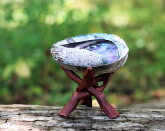 White Sage & Abalone Shell Kit with Stand, Goddess of Herbs, smudging, cleasing, clearing, pagan, wiccan, spiritual