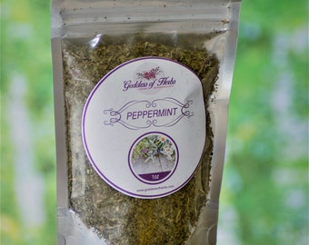 Menta, 1 oz de menta seca, hojas de menta, té de menta, hierbas mágicas, hierbas metafísicas, bienestar holístico, hierba del bienestar