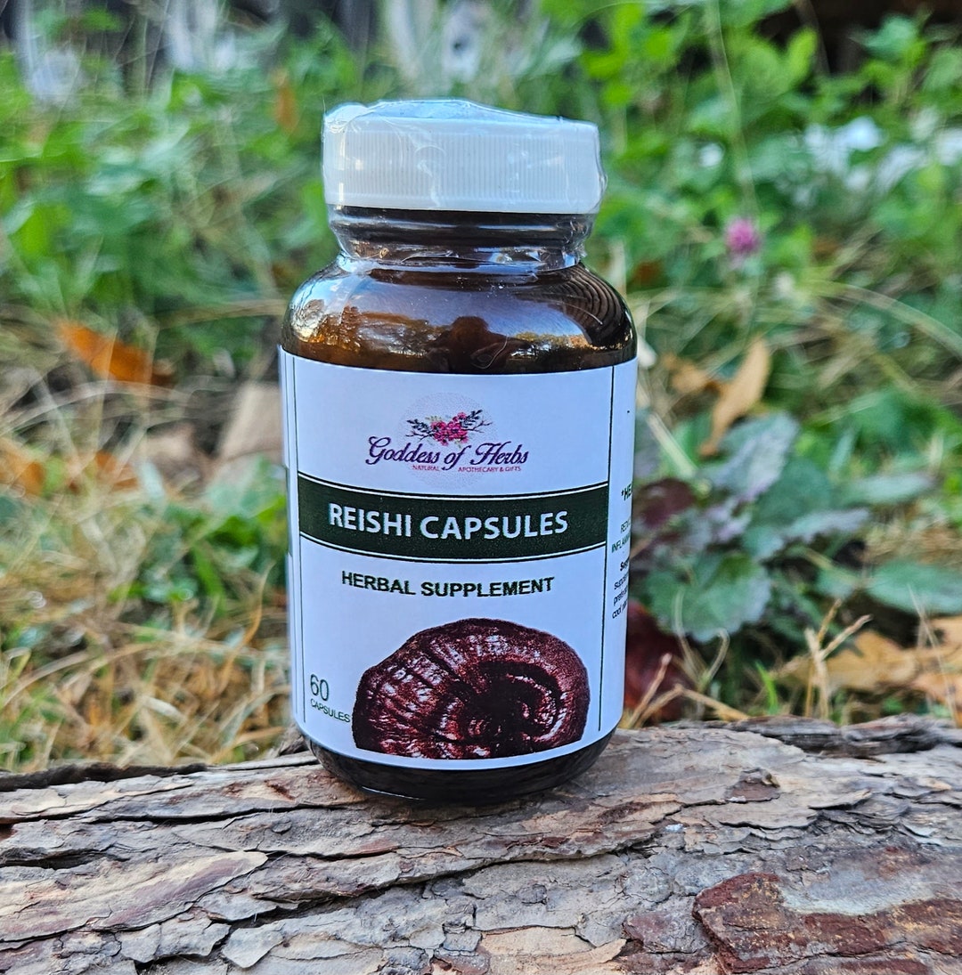 Reishi Mushroom Herbal Capsules 60 Capsules Herbal Remedy Etsy