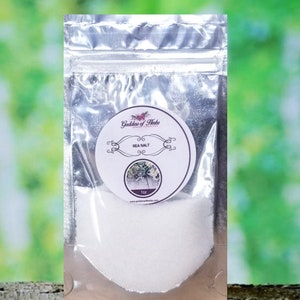 Sea Salt (Fine Ground), 1 Oz Sea Salt, Ground Sea Salt, Fine Sea Salt, Herbal Remedy, magickal herbs, metaphysical herbs, Goddess of Herbs