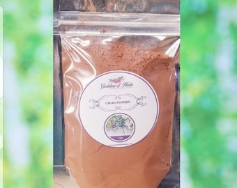 Cacao en polvo, 1 oz de cacao seco, cacao molido, cacao deshidratado, cacao, bienestar holístico, hierba para el bienestar, ingrediente natural, polvo culinario