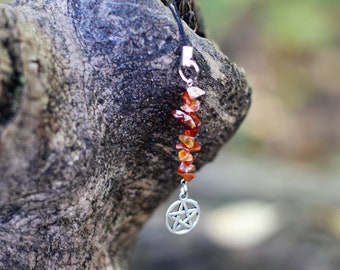 Carnelian Pentacle Cell Phone Charm, ON SALE 50% OFF, Pagan accessories, Wiccan accessories, Best carnelian charm, Metaphysical healing