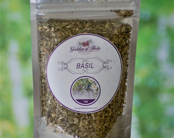 Basil Herb, 1 Oz, Natural remedy, herbal remedy, alternative remedy, magickal herbs, metaphysical herbs, Goddess of Herbs