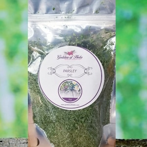 Peterselie, 1 oz droge peterselie, peterseliethee, holistische wellness, wellnesskruid, natuurlijk ingrediënt, kruiden, metafysische kruiden, Goddess of Herbs