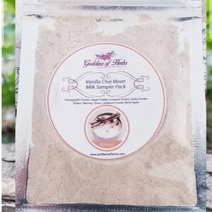 Moon Milk Sampler Pack, Sample Size, Serves 2, 7PK, Lavender Vanilla, Hibiscus Rose, Matcha Green Tea, Golden Milk, Hot Cacao, Butterfly Pea image 7