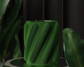 Jarrón espiral impreso en 3D: decoración arquitectónica moderna