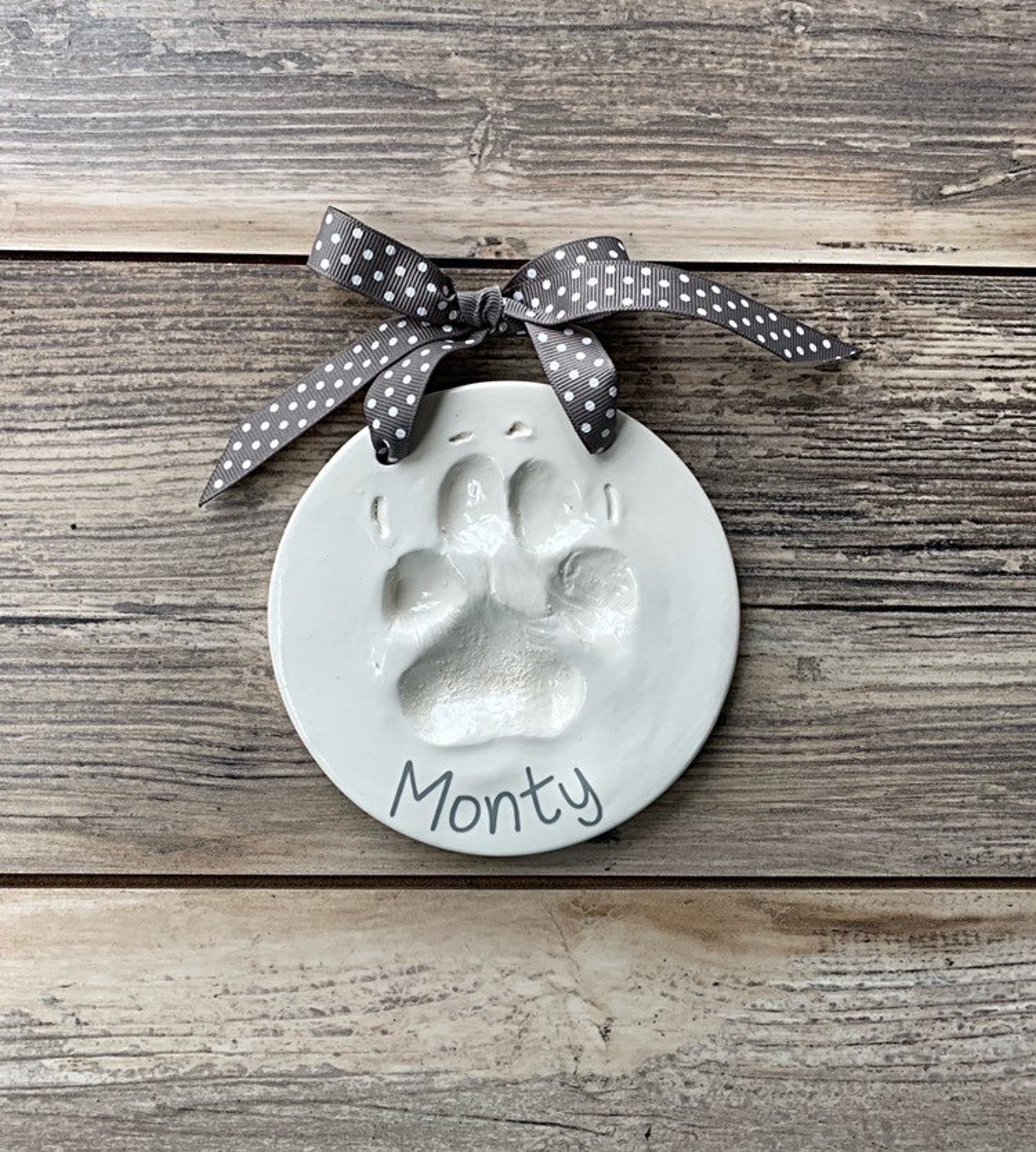 Personalized Ceramic Paw Print Ornament: Dog Memorial Keepsake - Etsy