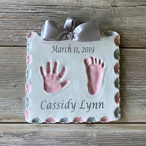 Personalized Baby Handprint Footprint Keepsake Kit: Ceramic Art