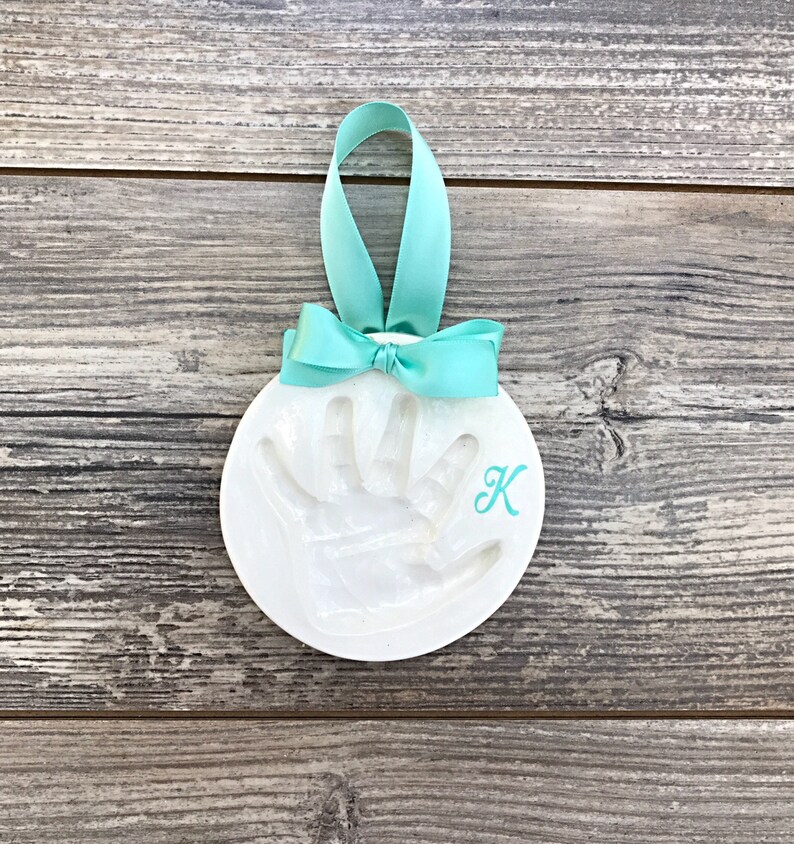 Baby Hand Print Handprint Ornament Ceramic Handprint Baby Handprint Kit Babys First Christmas Ornament Handprint Baby Ornament
