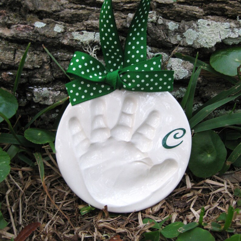Baby Hand Print Handprint Ornament Ceramic Handprint Baby Handprint Kit Babys First Christmas Ornament Handprint Baby Ornament