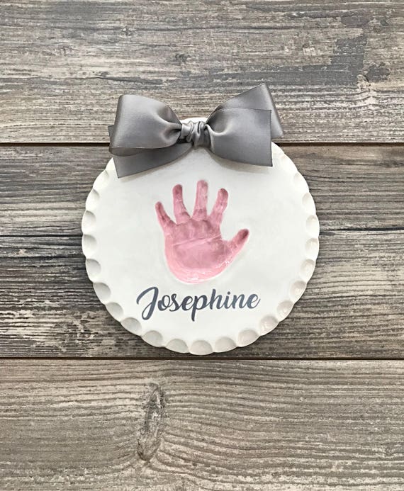 Personalized Baby Handprints Baby Handprint Mold Baby Etsy