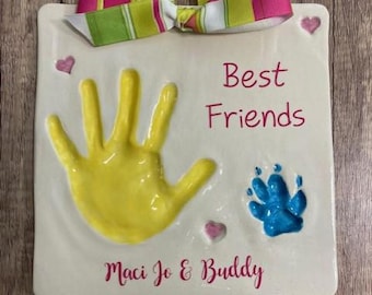 Personalized Ceramic Handprint & Pawprint Keepsake Gift - Impression Kit