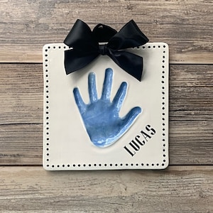 Personalized Toddler Handprint Ceramic Keepsake Art - Memory Kit