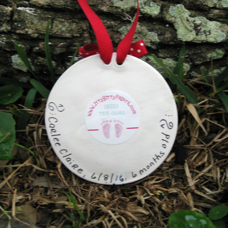 Baby Hand Print Handprint Ornament Ceramic Handprint Baby Handprint Kit Babys First Christmas Ornament Handprint Baby Ornament