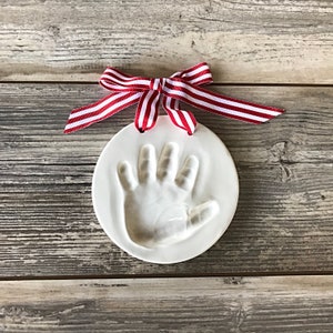 Baby Handprint Ceramic Ornament: First Christmas Keepsake (Print Kit)