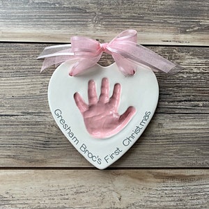 Personalized Baby Handprint Ornament: Ceramic First Christmas Keepsake Kit